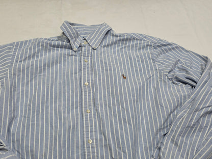 Camisa Ralph Lauren 2xl Azul Claro Lineas Pony Colores