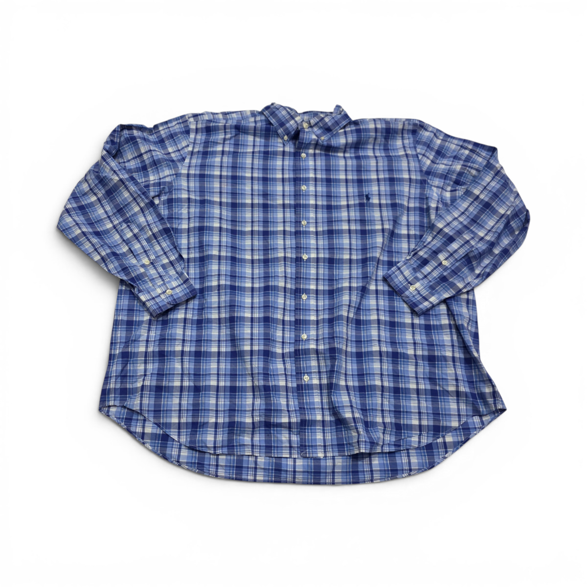Camisa Ralph Lauren 2x Big Cuadro Azul Y Blanco