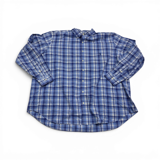 Camisa Ralph Lauren 2x Big Cuadro Azul Y Blanco
