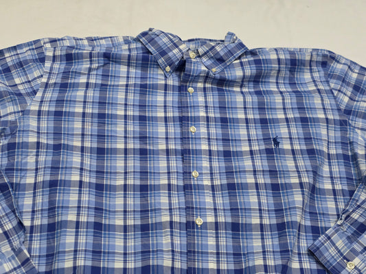 Camisa Ralph Lauren 2x Big Cuadro Azul Y Blanco