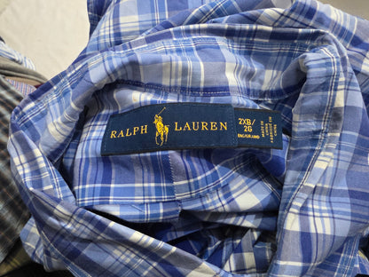 Camisa Ralph Lauren 2x Big Cuadro Azul Y Blanco