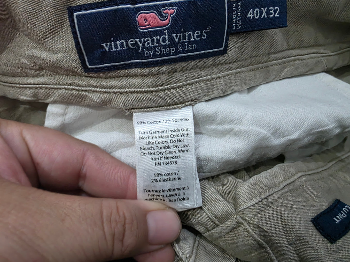 Pantalon Recto Vineyard Vines 40x32 Cafe