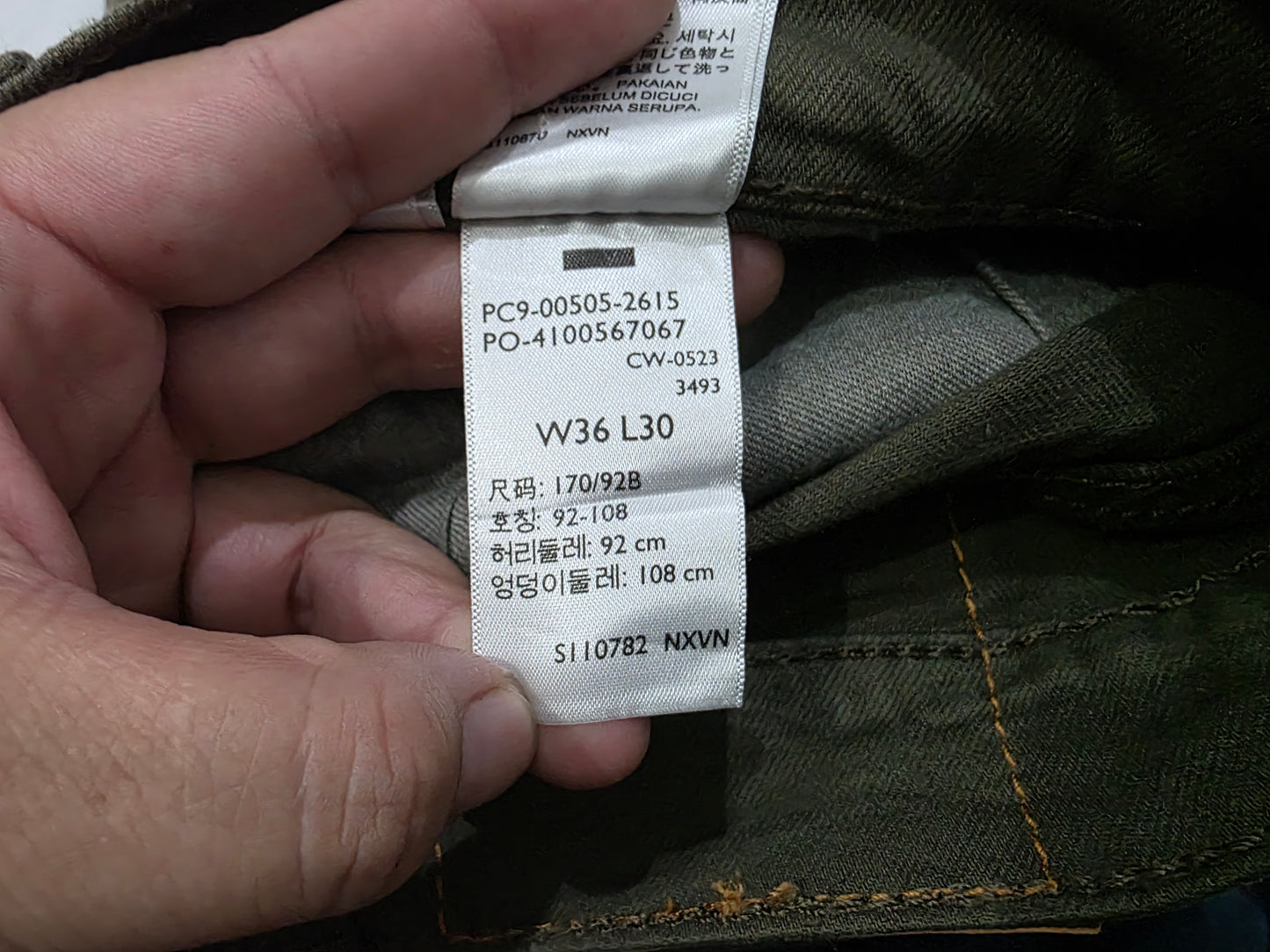 Pantalon Recto Levis 505 36x30 Verde