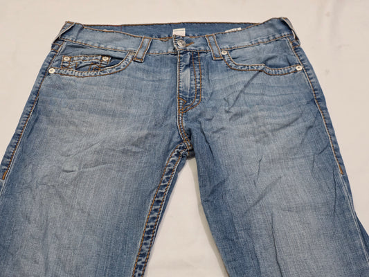 Pantalon True Religion Ricky Relaxed Straight 34 Azul Claro