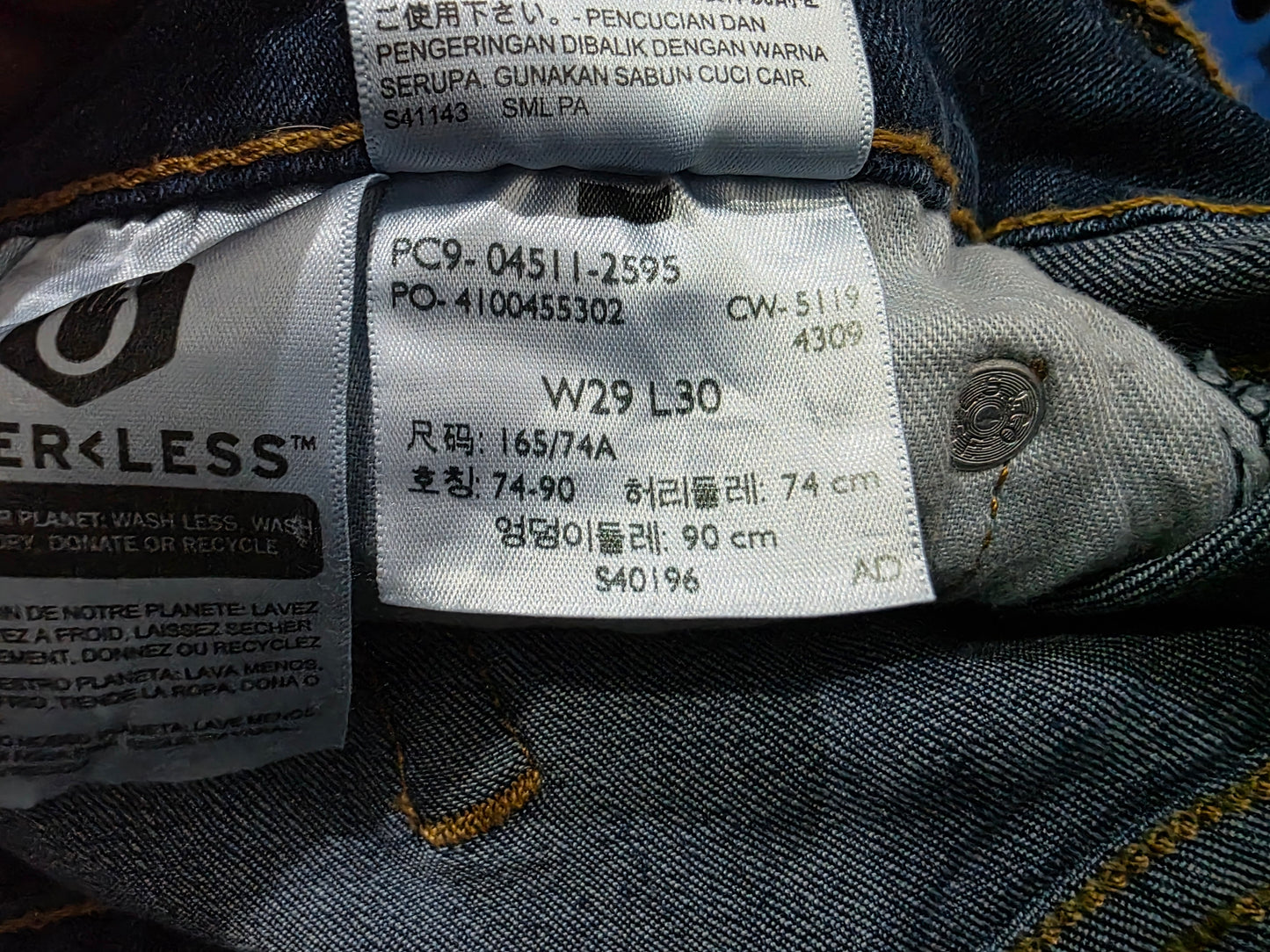 Pantalon Slim Fit Levis 511 29x30 Azul