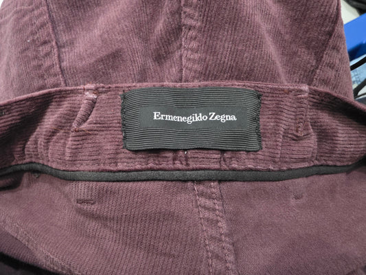 Pantalon Recto Pana Zegna 38 Vino