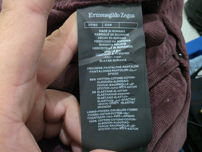 Pantalon Recto Pana Zegna 38 Vino