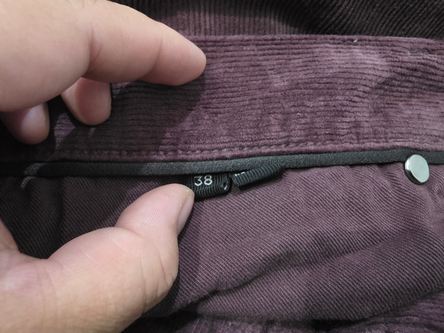 Pantalon Recto Pana Zegna 38 Vino