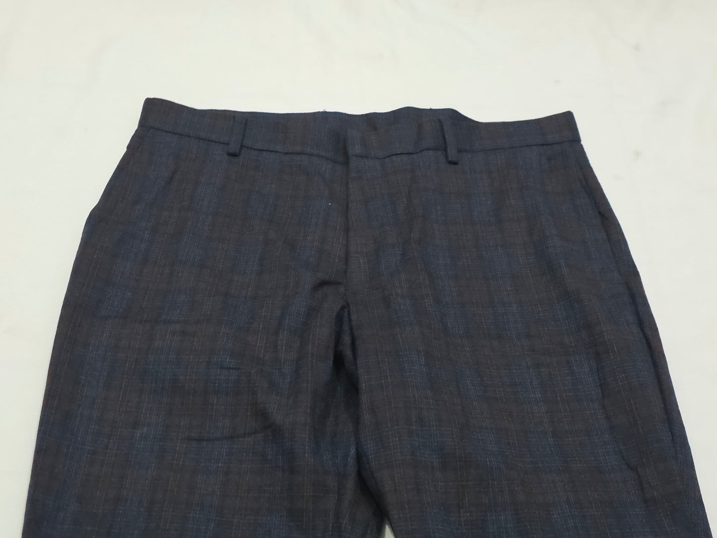 Pantalon Tommy Hilfiger 34x30 Recto Cuadro Azul Y Cafe