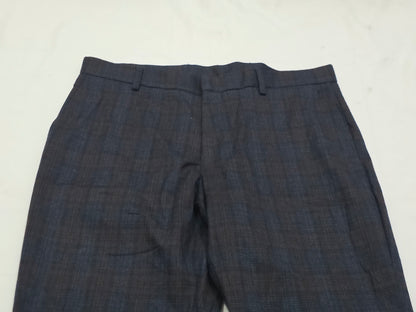 Pantalon Tommy Hilfiger 34x30 Recto Cuadro Azul Y Cafe