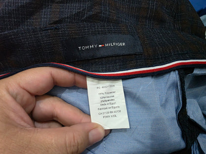 Pantalon Tommy Hilfiger 34x30 Recto Cuadro Azul Y Cafe