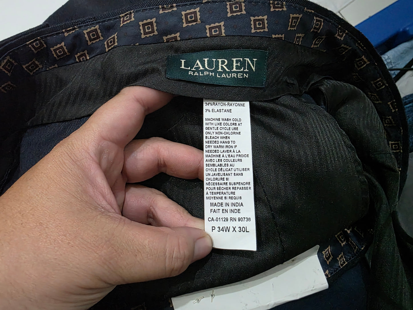 Pantalon De Vestir Ralph Lauren 34x30 Azul