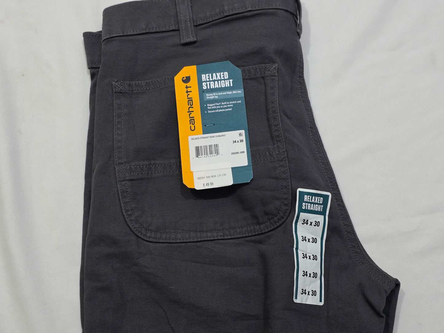 Pantalon Carhartt 34x30 Relaxed Recto Gris