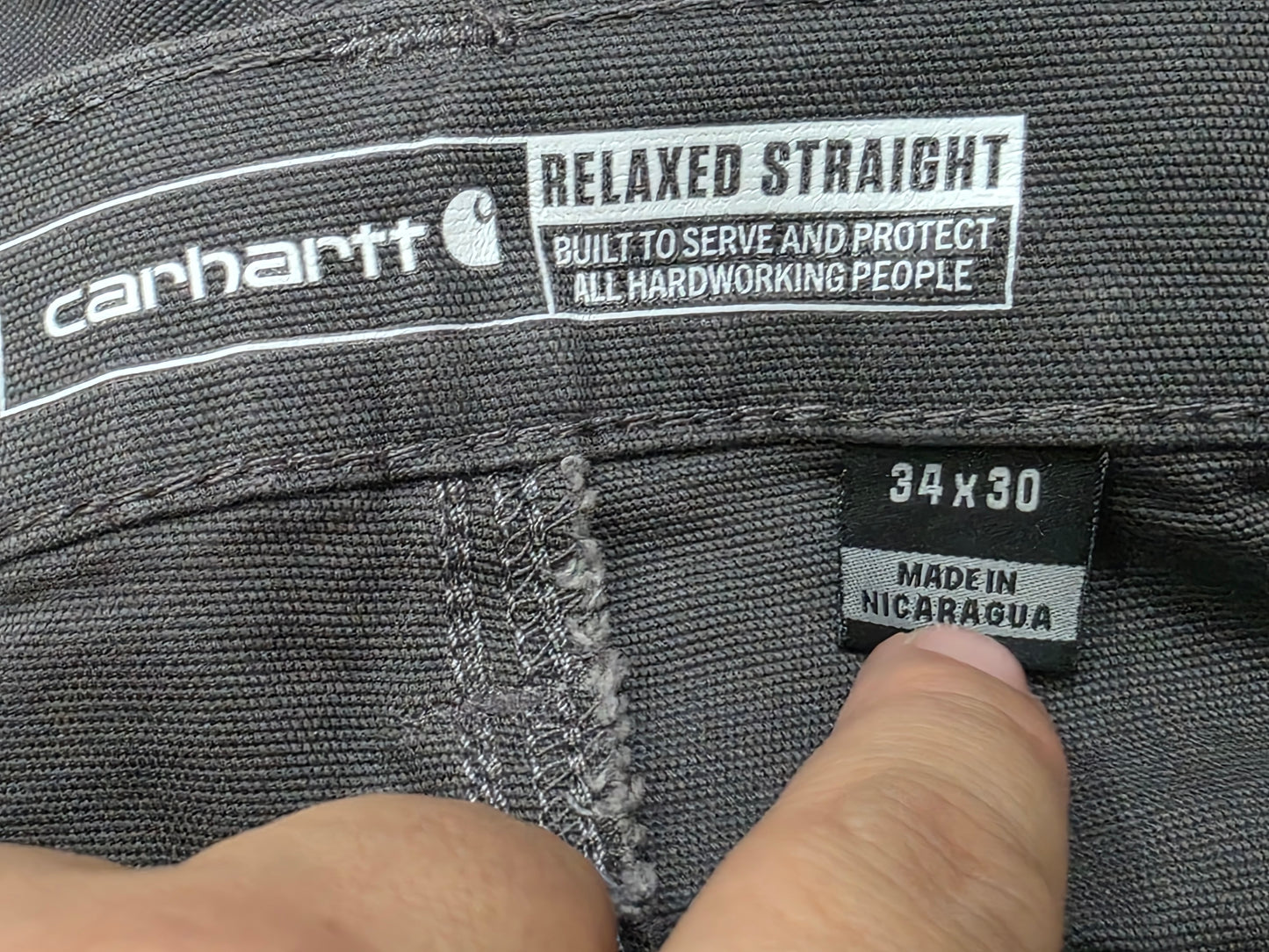 Pantalon Carhartt 34x30 Relaxed Recto Gris