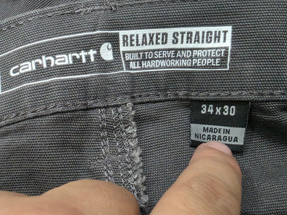 Pantalon Carhartt 34x30 Relaxed Recto Gris