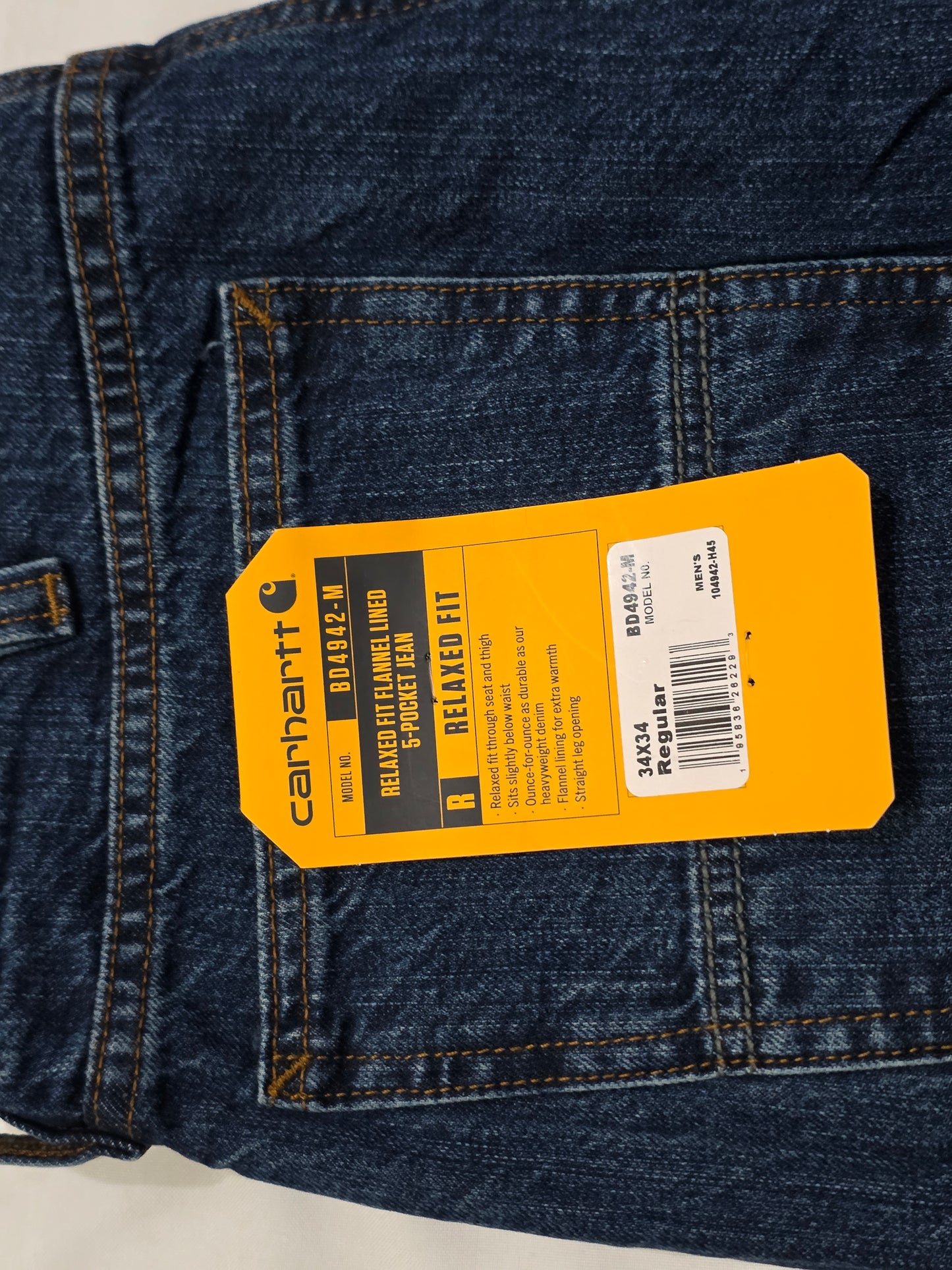 Pantalon Carhartt Relaxed Fit 34x34 Azul Forro Interno