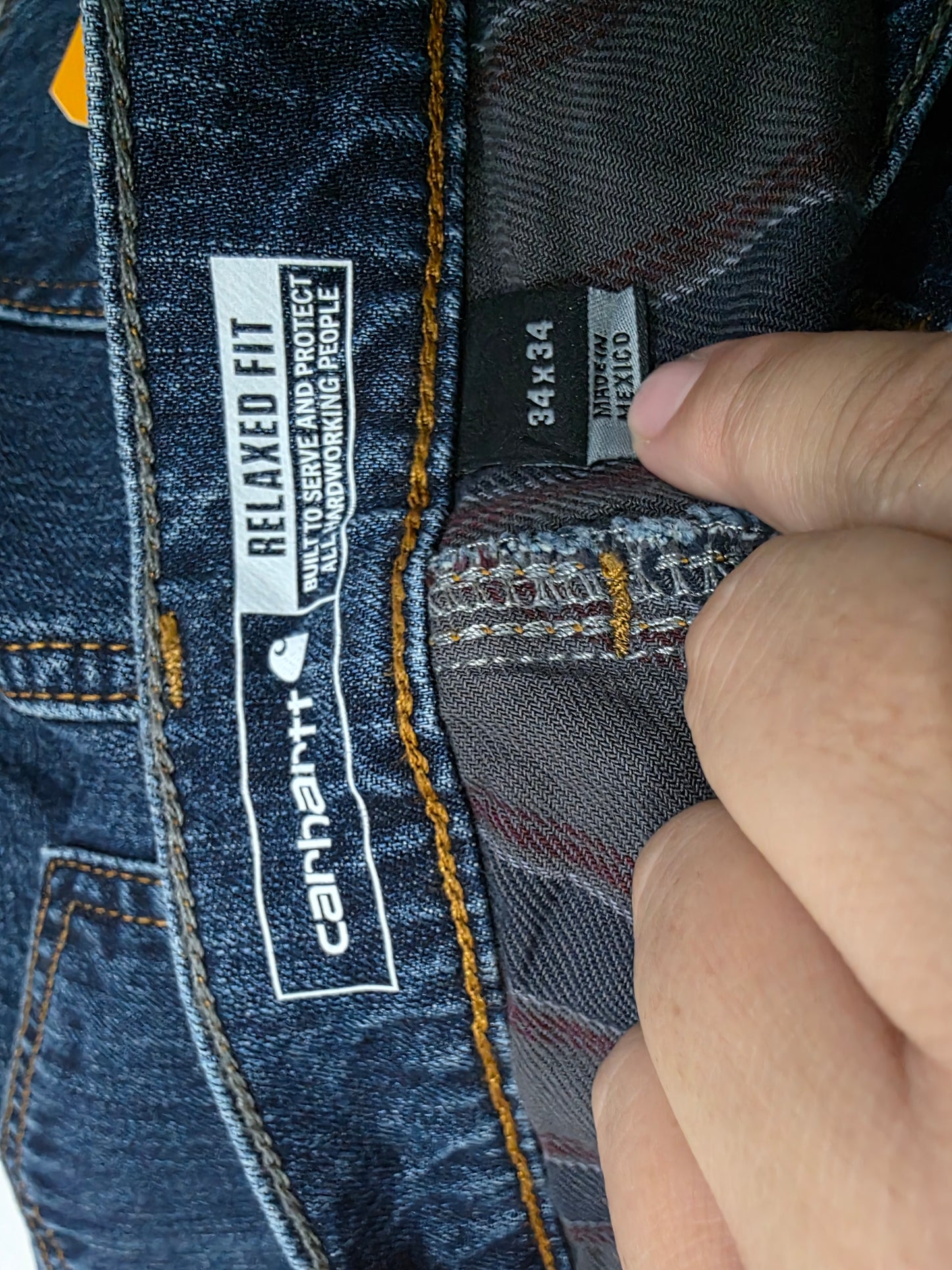 Pantalon Carhartt Relaxed Fit 34x34 Azul Forro Interno