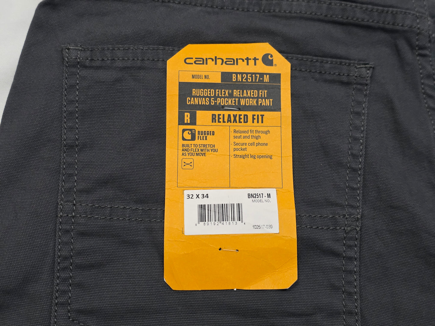 Pantalon Carhartt Relaxed Fit Rugged Flex 32x34 Gris