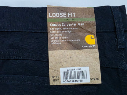 Pantalon Carhartt 30x30 Loose Fit Carpintero Azul