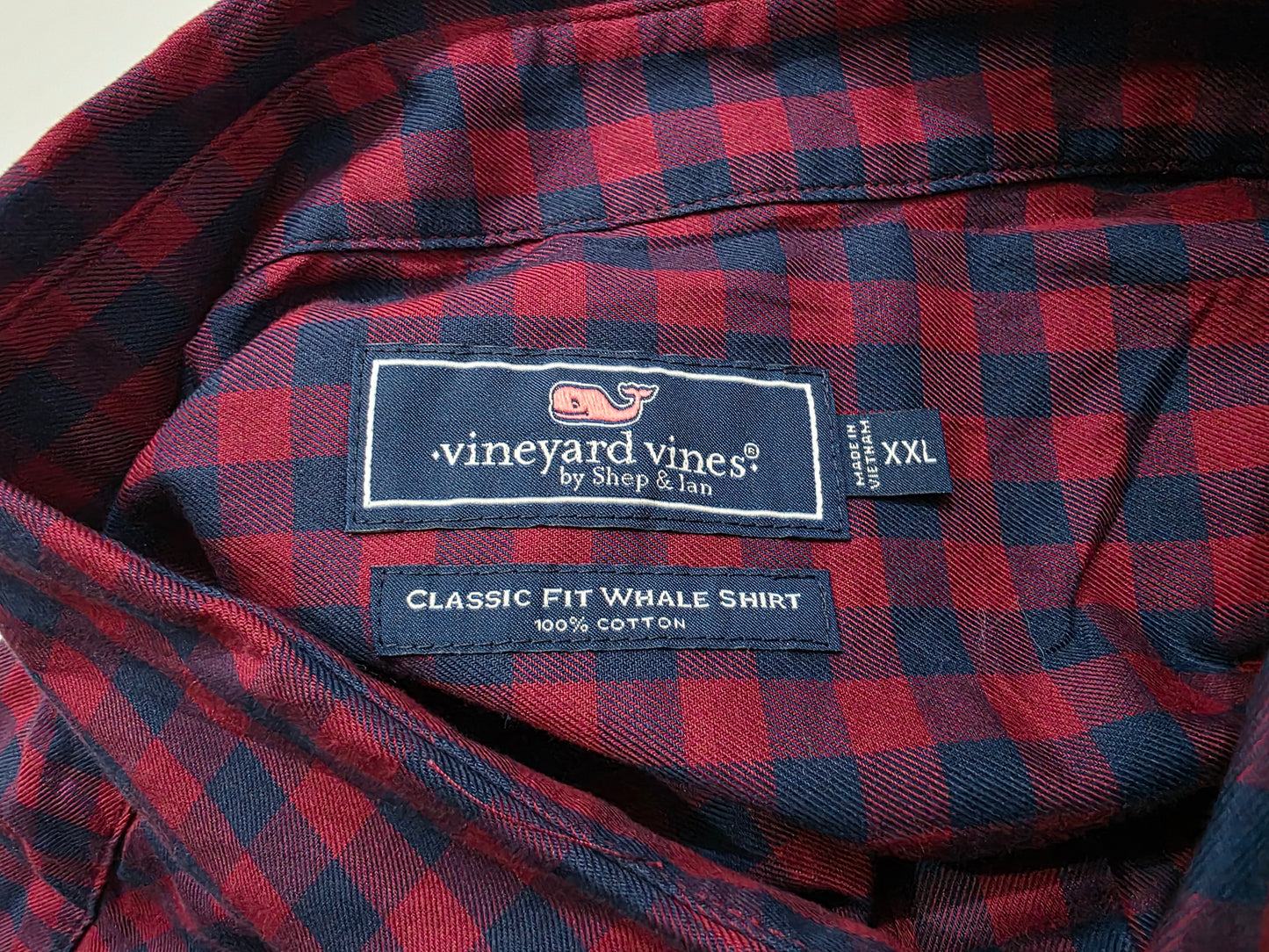 Camisa Classic Fit Vineyard Vines 2xl Cuadro Vino Y Azul