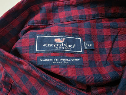 Camisa Classic Fit Vineyard Vines 2xl Cuadro Vino Y Azul