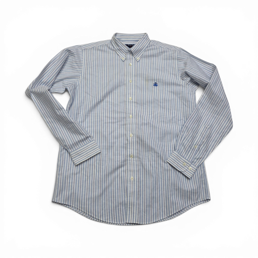 Camisa Brooks Brothers Adolescente Xl Azul Lineas