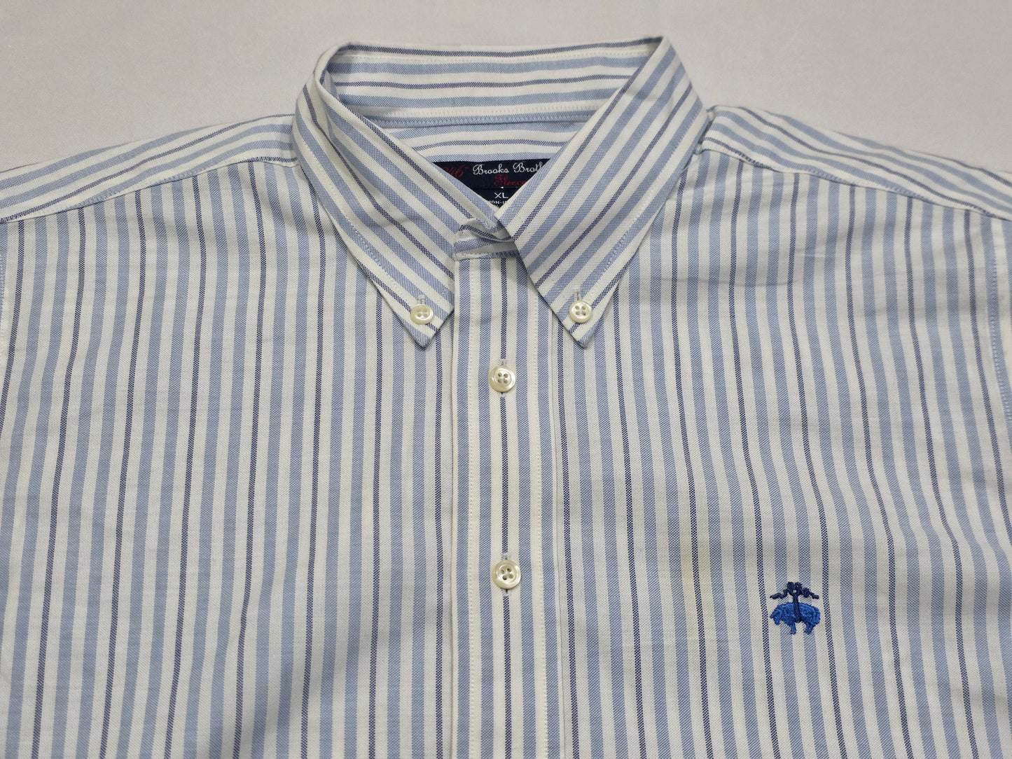 Camisa Brooks Brothers Adolescente Xl Azul Lineas