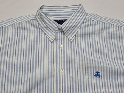 Camisa Brooks Brothers Adolescente Xl Azul Lineas