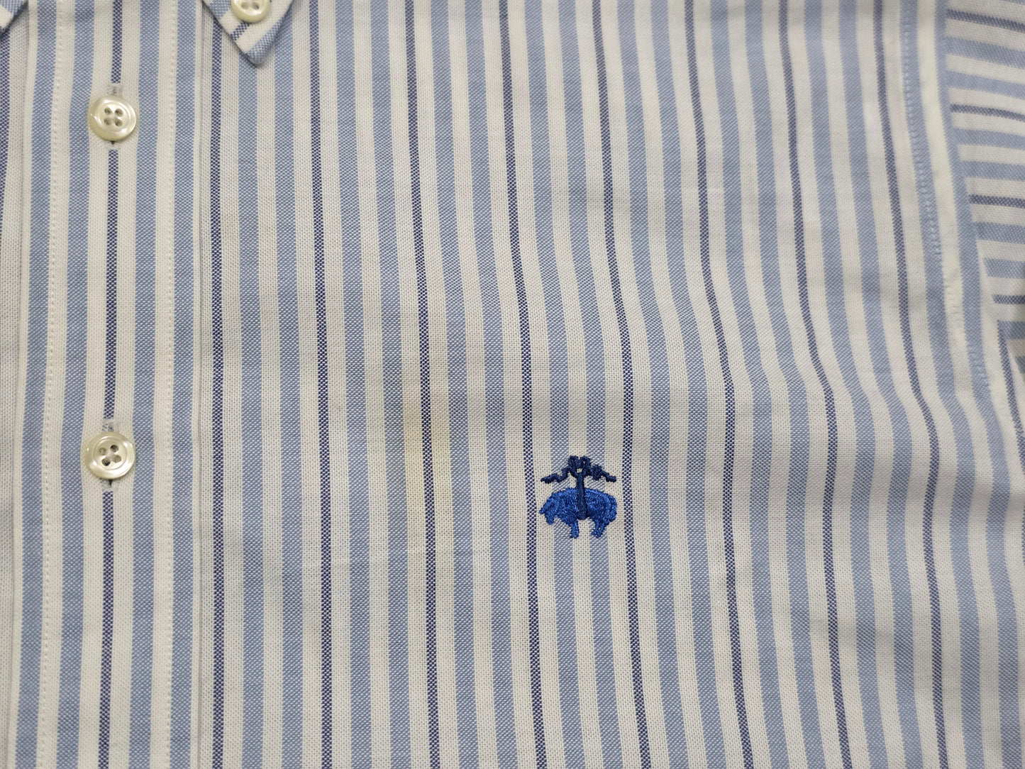 Camisa Brooks Brothers Adolescente Xl Azul Lineas