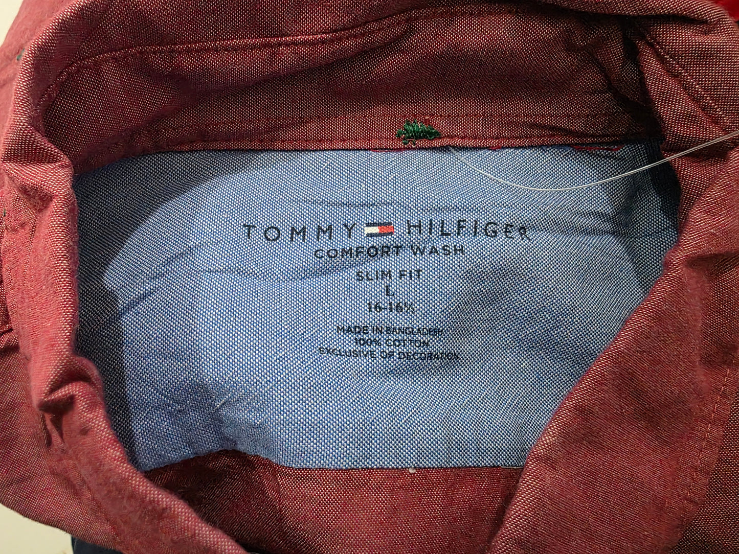 Camisa Tommy Hilfiger Grande L Rojo Oscuro