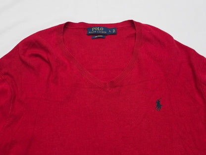 Sueter Ralph Lauren Grande L Rojo Pony Negro