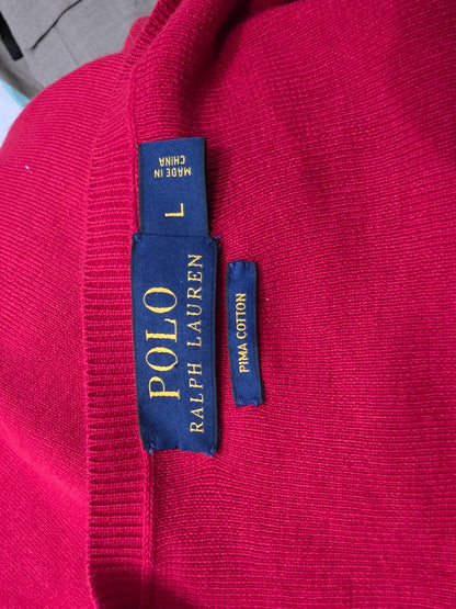 Sueter Ralph Lauren Grande L Rojo Pony Negro