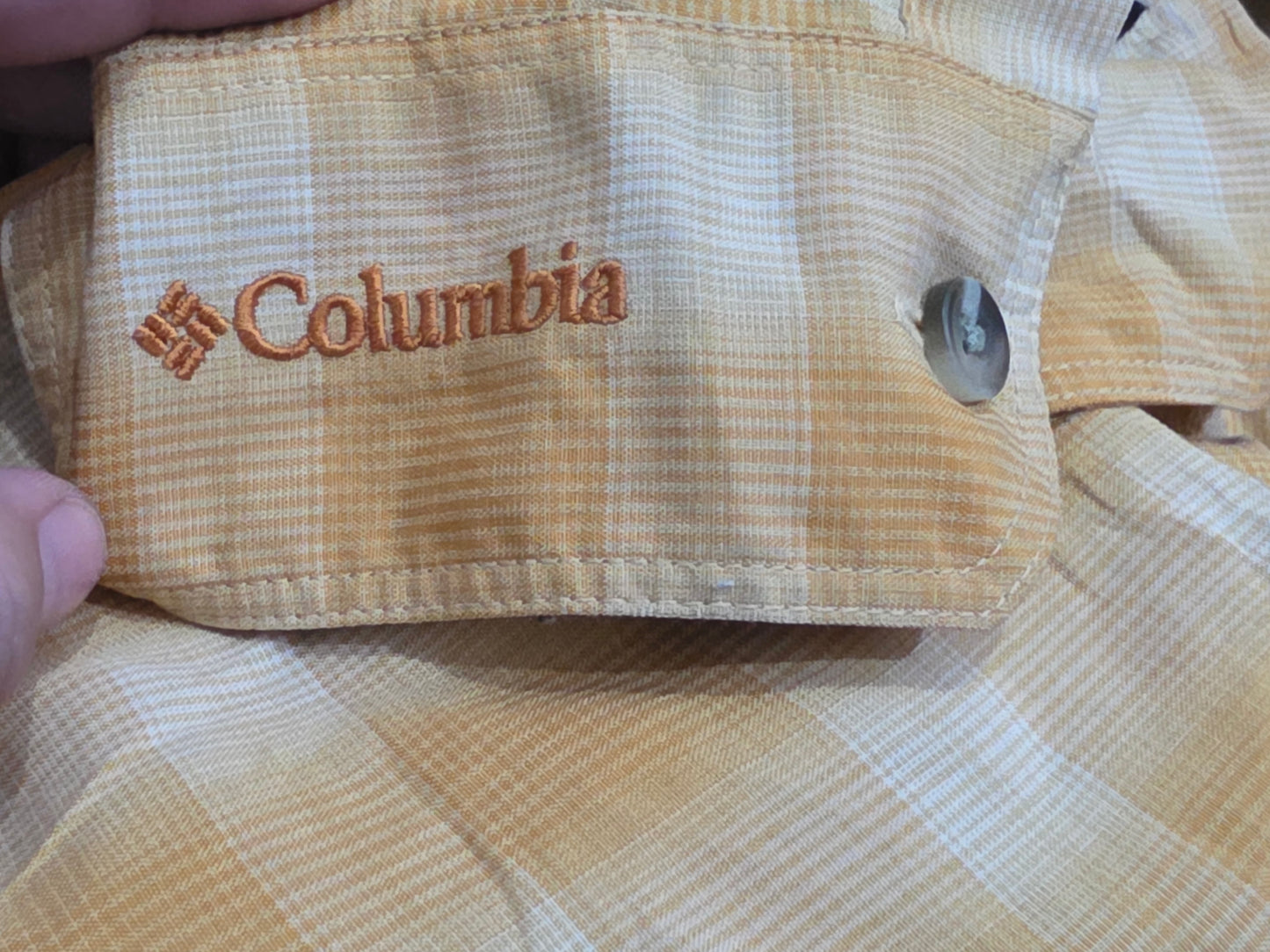 Camisa Columbia Mediana M Cuadro Naranja