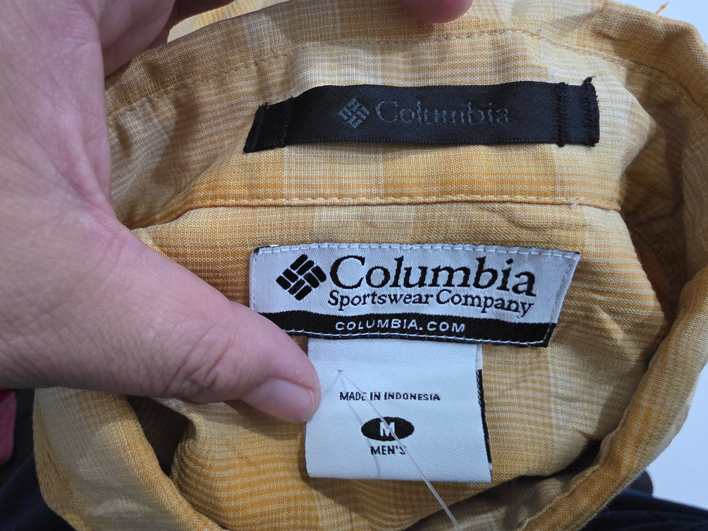 Camisa Columbia Mediana M Cuadro Naranja