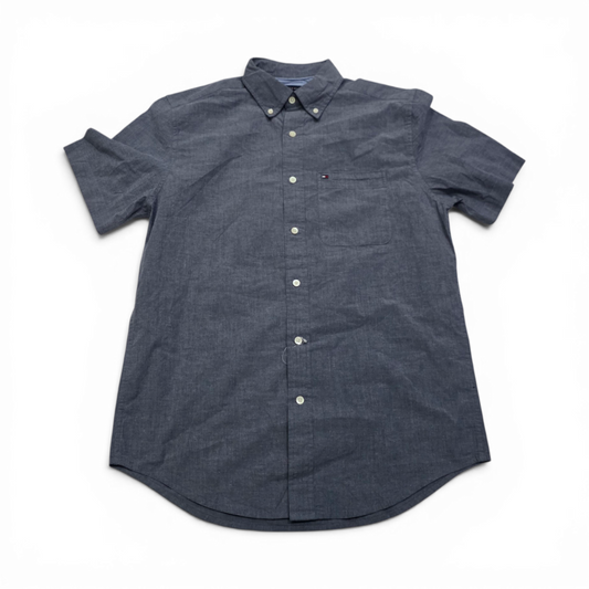 Camisa Tommy Hilfiger Chico S Azul Grisaceo Manga Corta