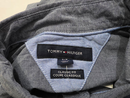 Camisa Tommy Hilfiger Chico S Azul Grisaceo Manga Corta