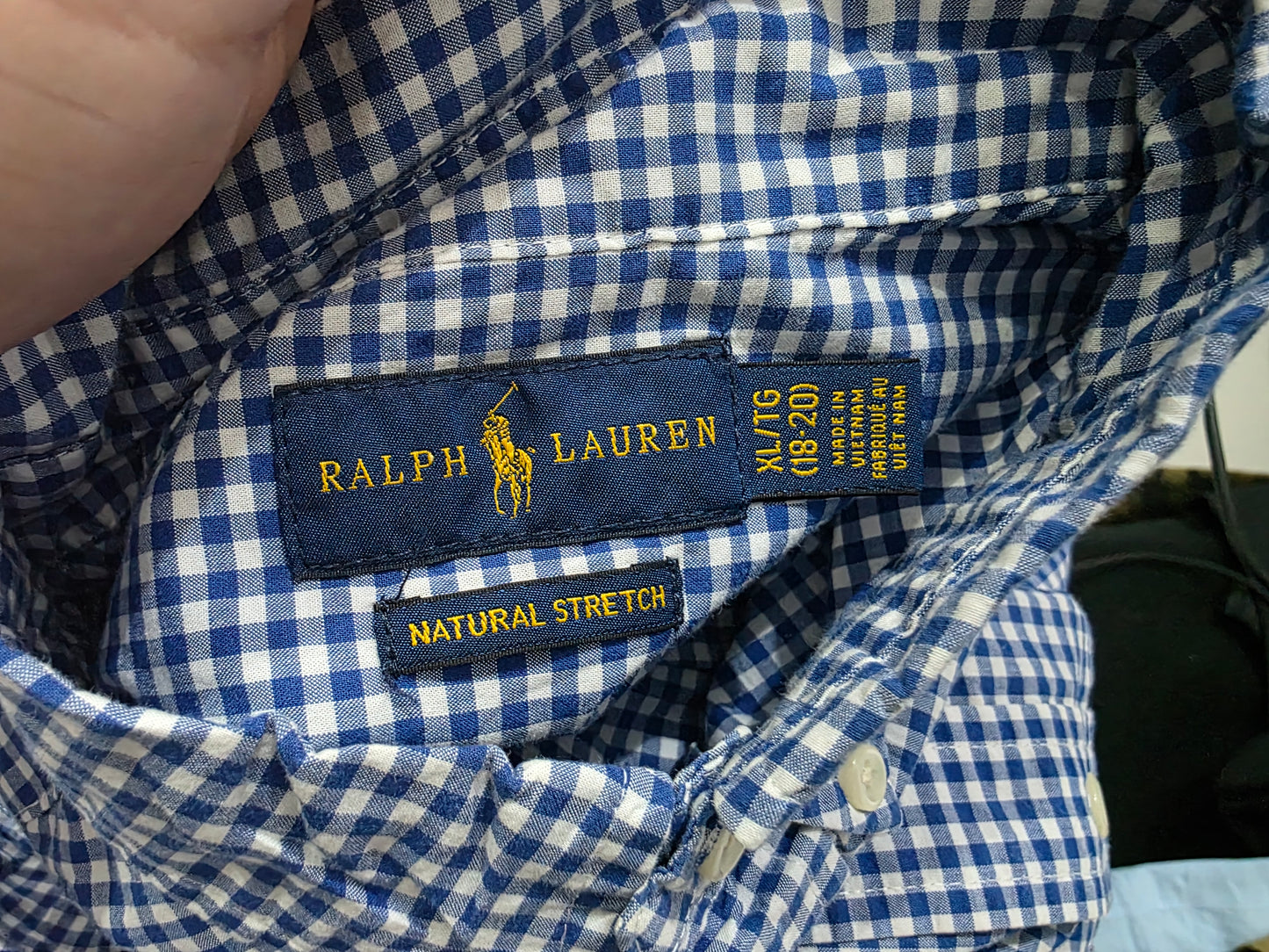 Camisa Ralph Lauren Adolescente Xl Azul Cuadro