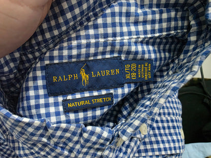 Camisa Ralph Lauren Adolescente Xl Azul Cuadro