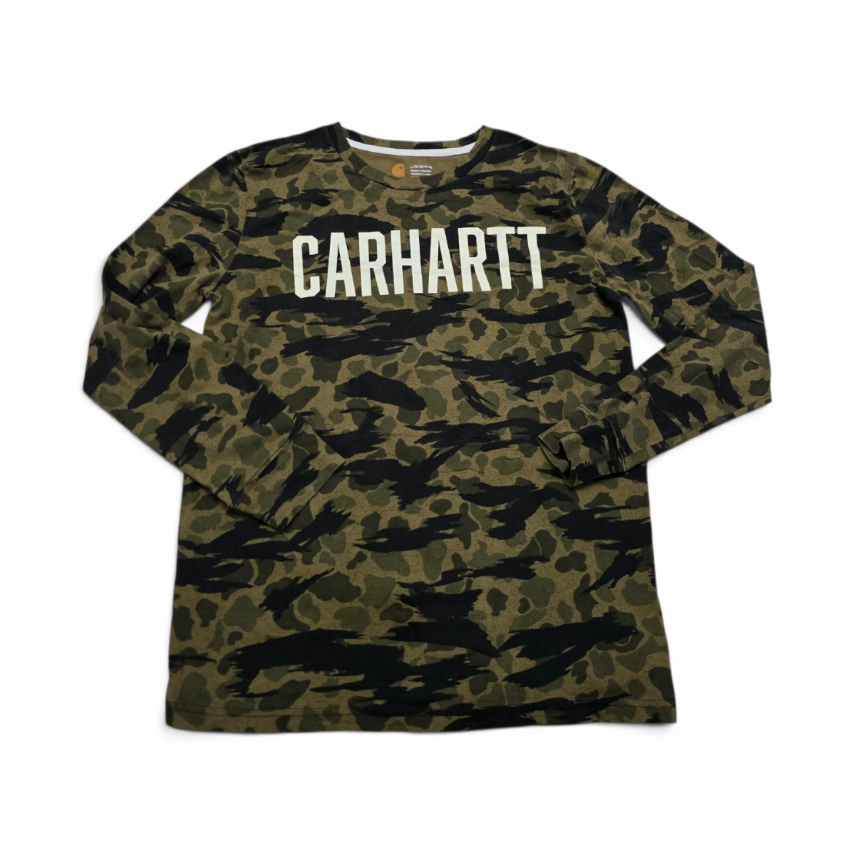 Playera Carhartt Mujer Grande L Camoflaje ,amga Larga