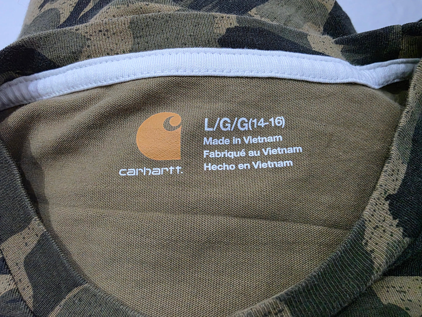 Playera Carhartt Mujer Grande L Camoflaje ,amga Larga