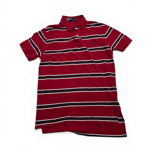 Playera Polo Ralph Lauren Chico S Rojo Lineas