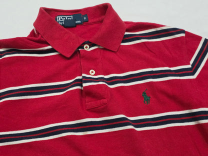 Playera Polo Ralph Lauren Chico S Rojo Lineas