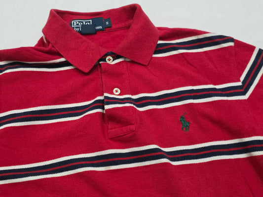 Playera Polo Ralph Lauren Chico S Rojo Lineas