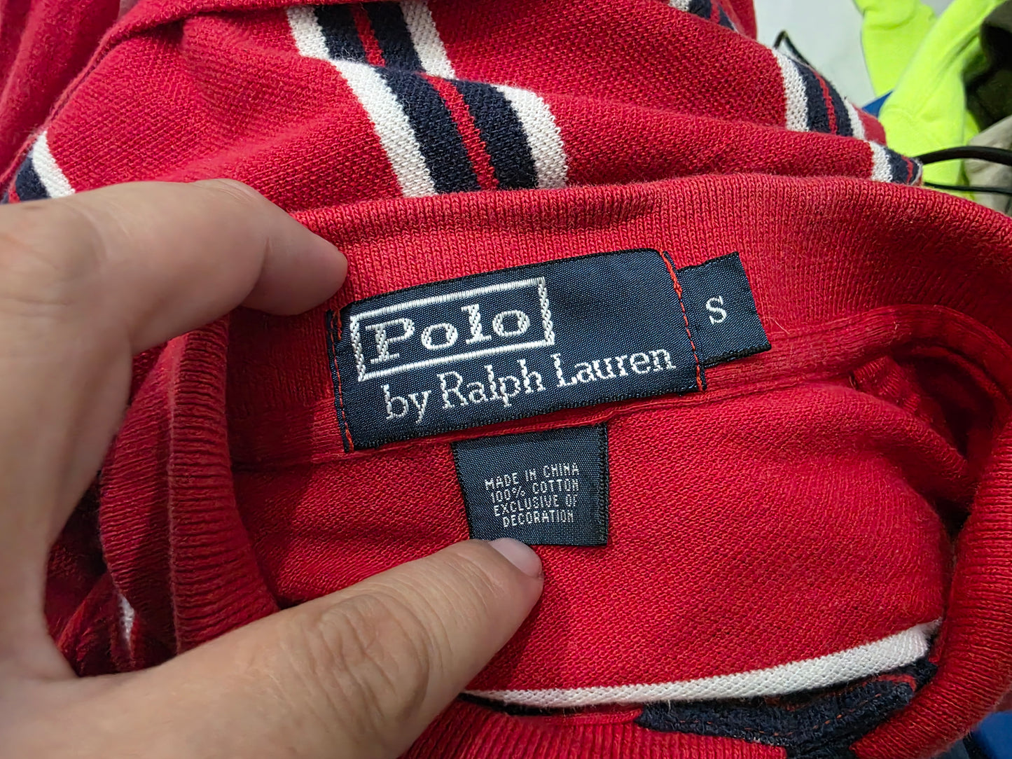 Playera Polo Ralph Lauren Chico S Rojo Lineas