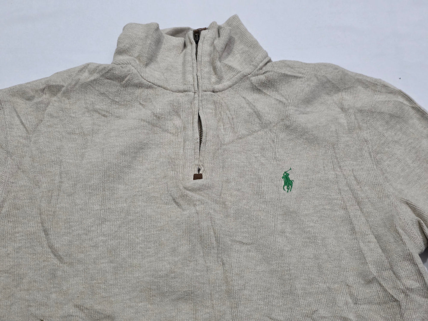 Sueter Ralph Lauren Chico S Cafe Pony Verde Cierre Corto