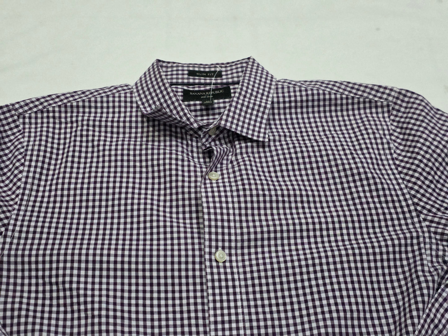 Camisa Banana Republic Mediana M Cuadro Morado Blanco