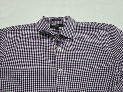 Camisa Banana Republic Mediana M Cuadro Morado Blanco