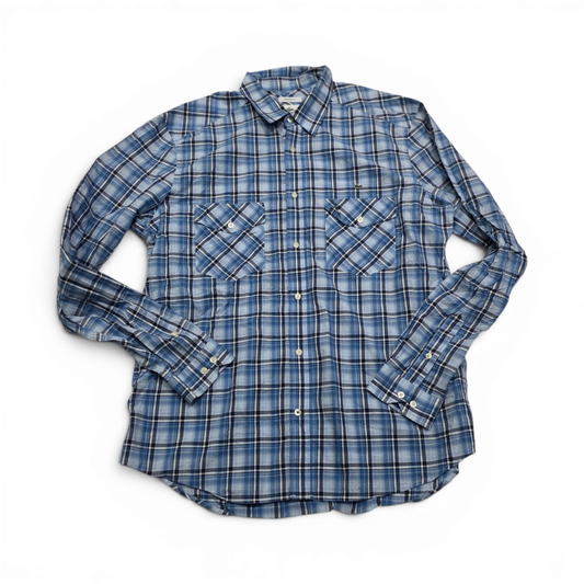 Camisa Lacoste Grande L 42 Moderm Fit Cuadro Azul
