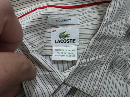 Camisa Lacoste Grande L 42 Cafe Moderm Fit
