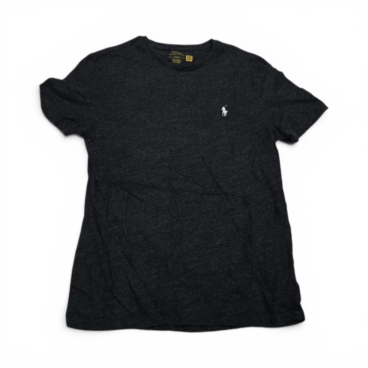 Playera Ralph Lauren Mediana M Gris Oscuro Pony Blanco
